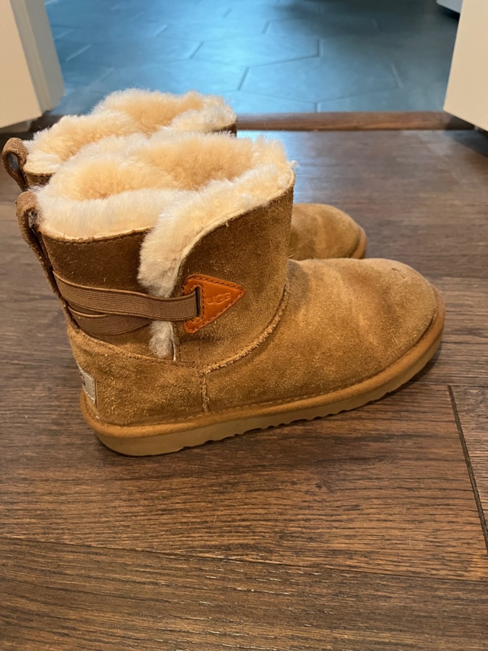 UGG Chestnut Suede Short Shearling Boots